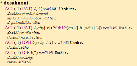 PDT-VALLEX sample entry in the presentation format