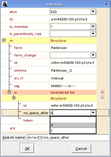 edit node dialog