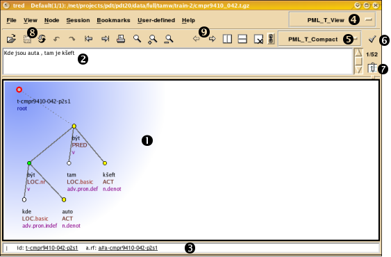 Tectogrammatical tree in TrEd